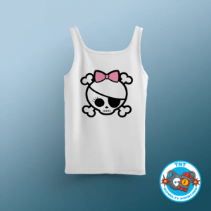 GIRLS TANK TOP, SKULL GIRLS TANK TOP, SKULL AND CROSSBONES GIRLS TANK TOP, CUTE GIRLS TANK TOP