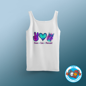 GIRLS TANK TOP, PEACE LOVE MERMAID GIRLS TANK TOP