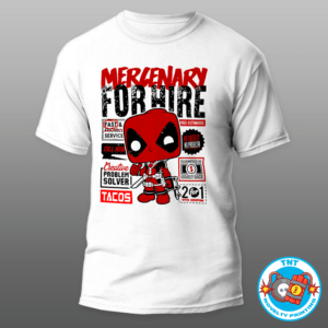 MENS SHIRT, DEADPOOL SHIRT, SUPERHERO MENS SHIRT, MARVEL COMICS MENS SHIRT, MERCENARY MENS SHIRT, TACO MENS SHIRT