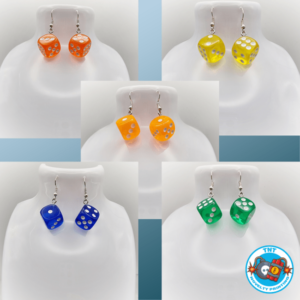 EARRINGS, EARRINGS COLOURED DICE