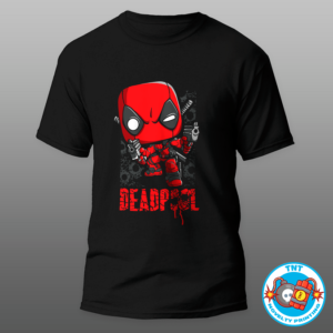 MENS SHIRT, DEADPOOL SHIRT, MARVEL, AVENGERS, COMICS, CARTOONS, SUPERHERO, BULLETS, GUNS, FUNKO SHIRT