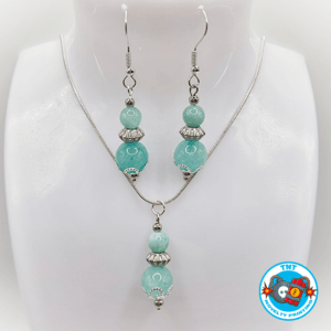 EARINGS, NECKLACE, NECKLACE SET MINT ANGELITE