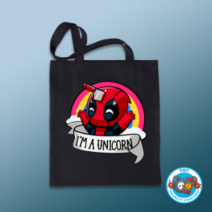 TOTE BAG, DEADPOOL TOTE BAG, SUPERHERO TOTE BAG, MARVEL COMICS TOTE BAG, UNICORN TOTE BAG