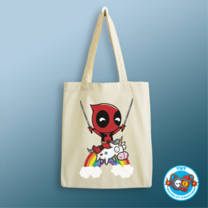 TOTE BAG, DEADPOOL TOTE BAG, SUPERHERO TOTE BAG, MARVEL COMICS TOTE BAG, UNICORN TOTE BAG