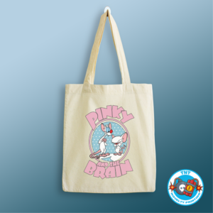 TOTE BAG, PINKY AND THE BRAIN TOTE BAG, CARTOON TOTE BAG, RETRO TOTE BAG