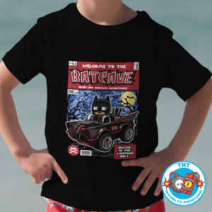 BOYS SHIRT, BATCAVE SHIRT, BATMAN SHIRT, FUNKO SHIRT, BATMOBILE SHIRT, DC COMICS SHIRT, COMIC SHIRT