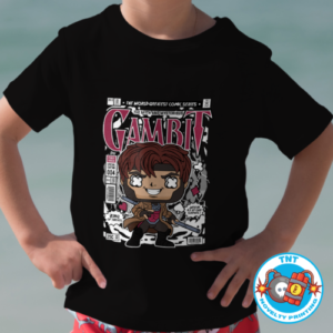 BOYS SHIIRT, COMIC SHIRT, FUNKO SHIRT, GAMBIT SHIRT, XMEN SHIRT, SUPERHERO SHIRT, CARTOON SHIRT