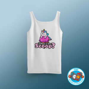 GIRLS TANK TOP, UNICORN TANK TOP, ICE CREAM TANK TOP, FUNNY TANK TOP, WITTY TANK TOP, WHATS THE SCOOP TANK TOP