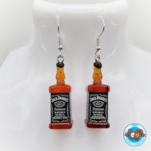 Bourbon earrings, booze earrings, alcohol earrings, costume earrings, jack daniels earrings