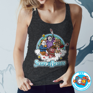 LADIES TANK TOP, CARE BEARS, SCARE BEARS, HORROR