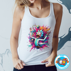 LADIES TANK TOP, RICK AND MORTY, ADULT SWIM, CARTOONS, FUNNY, RUDE, CRUDE, SPACE