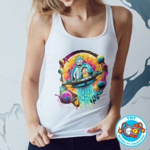 LADIES TANK TOP, RICK AND MORTY, ADULT SWIM, FUNNY, RUDE, CRUDE, SPACE, CARTOONS