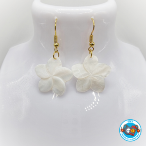 shell earrings, frangipani earrings, hibiscus earrings, ocean earrings, flower earrings,