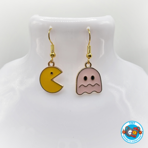 Pacman earrings, retro earrings, 80's earrings, arcade earrings, games earrings,