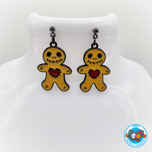 Voodoo doll earrings, magic earrings, hex earrings, haiti earrings,