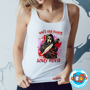 LADIES TANK TOP, HORROR TANK TOP, SCREAM TANK TOP, SCARY MOVIE TANK TOP, BLOOD TANK TOP